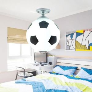 Le noir 20cm Football Plafonnier Football LED Plafonnier Intérieur Bar Chambre Enfant Chambre Éclairage Garçon Lampe Home Noir