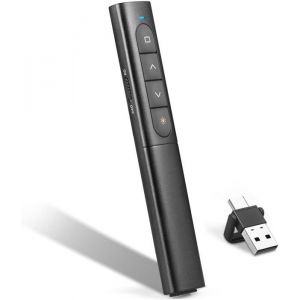 Pointeur Laser Powerpoint Sans Fil 2.4GHz USB 100M Lumière Pointeur Télécommande Volume Stylo avec Flip PowerPoint Clic