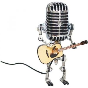 Lampe de bureau micro vintage r&eacute;tro variateur tactile lampe de bureau guitare jaune personnage