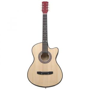 Guitare acoustique pan coup&eacute; western - MOTHINESSTO - Mothinessto LY5882 - Bois clair - 6 cordes - Tilleul