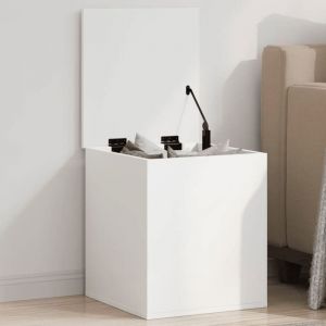 BEAU Malle/coffre Int&eacute;rieur - Bo&icirc;te de rangement - blanc 40x42x46 cm - bois ding&eacute;nierie mode830793