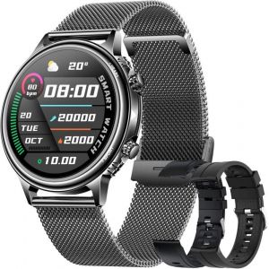 Montre Connect&eacute;e Homme Bracelet Connect&eacute; Ip68 Smartwatch Etanche 132Sport Fitness Tracker Avec Tensiometre Fr&eacute;quence P&eacute;dom&egrave;tre C