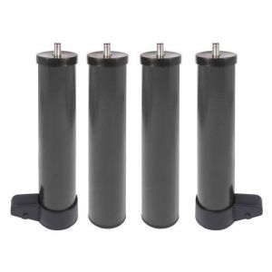 Jeu pieds sommier tapissier avec roue coloris Noir - Hauteur 40 cm x 5 cm