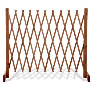 TERRE JARDIN - Barri&egrave;re de S&eacute;curit&eacute; Extensible 30 &agrave; 150 x 90 cm Barriere de protection extensible en Bois R&eacute;tractable Animaux