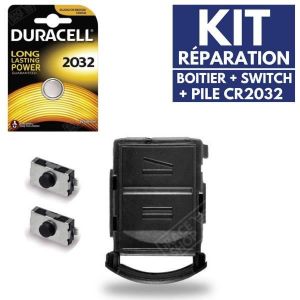 Coque de T&eacute;l&eacute;commande 2 Boutons Boitier pour Cl&eacute; Plip OPEL Agila + Switch + Pile CR2032 DURACELL