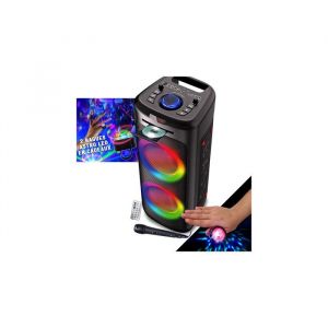 Enceinte Autonome Lumineuse 1000W CD - MS06-CD-XXL - Bluetooth / USB - Karaoké RADIO FM Lumières Bagues LED EN CADEAUX