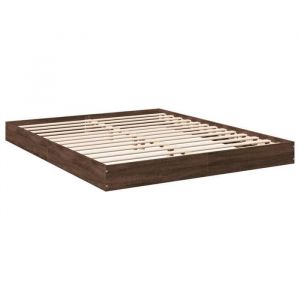 Cadre de lit - 2 personnes - chêne marron - 160x200 cm - bois dingénierie LL282870