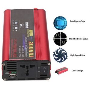 Convertisseur de puissance - SURENHAP - 2000W - 12V/24V à 220V - Protection surcharge - Efficacité élevée