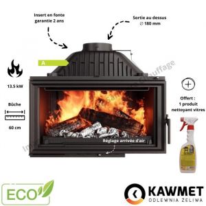 Insert &agrave; bois fonte W15 135 KW ECO WR KAWMET