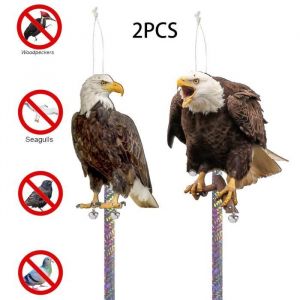 R&eacute;pulsif OiseauxBande R&eacute;fl&eacute;chissante &agrave; suspendreEffaroucheur dOiseaux&Eacute;pouvantail OiseauxCloche Anti Pigeonspour