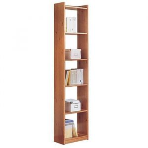 Étagère de rangement bibliothèque 6 niveaux en pin massif coloris miel - Longueur 80 x Profondeur 28 x Hauteur 200 cm