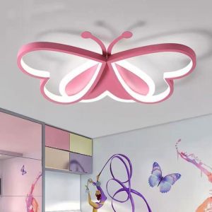 Plafonnier LED Papillon - Plafonnier LED Tricolore - Plafonnier pour Chambre dEnfant - Lampe Décorative - Rose