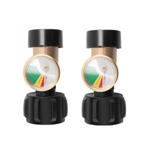 2PièCes Indicateur de Niveau de Jauge de RéServoir de Propane RV Compteur de Pression de Gaz avec Connexion de Type 1 DéTecteur de