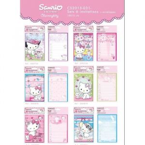 Cartes dinvitation - Charmmy Kitty - 6 mod&egrave;les - Enveloppes incluses - Couleur rose - Pour filles