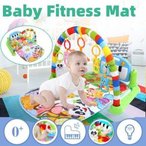 Tapis Musical D&Eacute;veil de La Jungle pour B&eacute;b&eacute; Tapis de Fitness Piano Jouets Amovibles Gar&ccedil;ons Filles