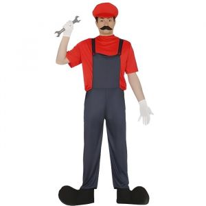 D&eacute;guisement Plombier Super Mario pour adulte - Licence Mario - Bleu - Int&eacute;rieur