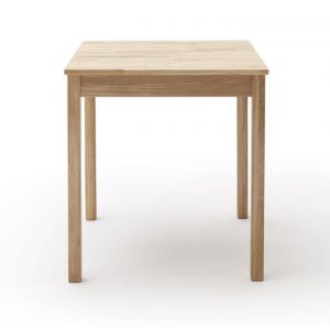 Table de salle à manger en bois hêtre massif huilé coloris chêne sauvage - longueur 70 x hauteur 76 x profondeur 70 cm