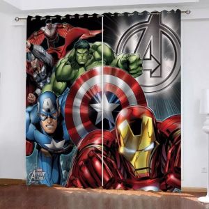 DCL-31 Rideaux occultants 3D Disney Spiderman Avengers Iron Manpour chambre &agrave; couchersaloncuisined&eacute;coration de la maisoncadea