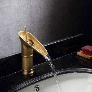 Robinet de Salle de Bain en Bronze Antique Mitigeur de Cascade avec Valve en Cramique couleurs multiples YYV
