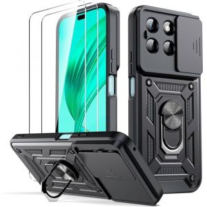 Coque Anneau pour Motorola Moto G15 / G15 Power + x2 Verres trempé - Etui Housse Aimant Anneau Vitre Ecran Verre Trempé