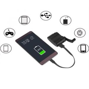 Dynamo pour SAMSUNG Galaxy S23 Smartphone Chargeur USB Batterie Manivelle Secours (NOIR)