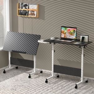 VIVOLILV Table de lit Pliante avec Roulette Réglable en Hauteur - 80x40cm - Bureau pour Ordinateur Portable Pliable noir