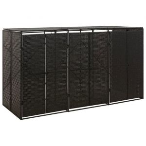 Cache Poubelle/ Abri pour poubelle - VIDAXL - triple Noir 207x80x117 cm Résine tressée CC5886825