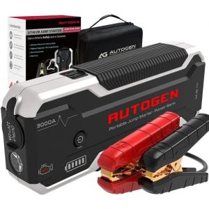 AUTOGEN 3000A 24000mAh Booster Batterie Voiture(10.0 L + Essence & Diesel) Démarreur de Voiture Portable au Lithium de 12V QC A24