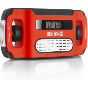 Duronic Apex Radio / Alarme / Lampe Torche / Chargeur USB dynamo et solaire – à affichage numérique Ne nécessite aucune pile