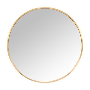 Miroir rond Relaxdays &Oslash; 60 cm cadre en m&eacute;tal miroir mural pour couloir salle de bain salon dor&eacute;