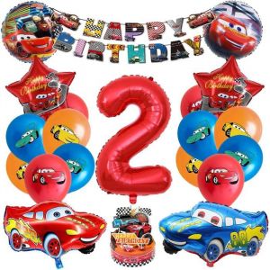 Deco Anniversaire Cars 2 Ans Ballon Cars Anniversaire Decoration Anniversaire Voiture Happy Birthday Banderole Kit Decoration