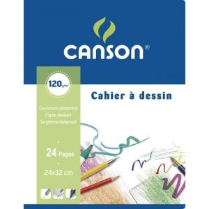 Cahier &agrave; dessin - CANSON - 120 g - 170 x 220 mm - 16 pages - Uni