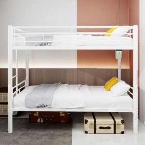 Lit superpos&eacute; Enfant en m&eacute;talConvertible en 2 Litslit Enfant 90x190Cadre de lit 90x190 en m&eacute;tal avec &eacute;chelles et rampes