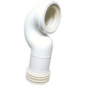 WIRQUIN Pipe WC coud&eacute;e gain de place &Oslash;100 mm &mdash; Raccord &Oslash;93 mm embout Push-fit polypropyl&egrave;ne blanc
