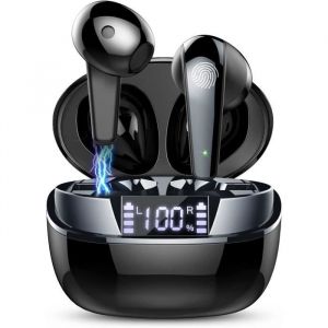 Ecouteurs Bluetooth 5.3 sans Fil avec HiFi Stéréo et Mic IP7 Étanche Oreillette Intra Auriculaires Casque Sport 35HNoir