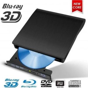 Lecteur Blu-Ray Externe USB 3.0 3D 4 K DVD CD Bluray Drive DVD Graveur de Disque Compatible pour PCOrdinateur Portable Mac OS Noir