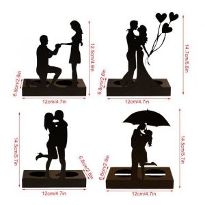 Vvikizy cadeaux de mariage pour Couple Bougeoir en fer romantique pour Couple Statue de bougie cadeaux pour Couple deco petits