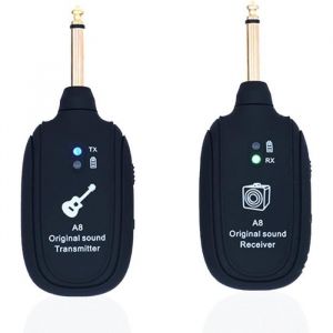 Syst&egrave;me de guitare sans fil - Alnicov - A8 version am&eacute;lior&eacute;e - UHF - Faible latence - 50 m&egrave;tres de port&eacute;e
