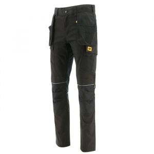 Pantalon de travail avec poches genouill&egrave;res stretch imperm&eacute;able Caterpillar TRADE HOLISTER - Noir