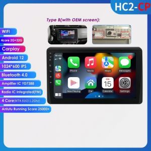 2din Android AutoRadio 2+32G Lecteur multimédia de voiture pour Renault Duster HM 2 2020 2021 Arkana 1 GPS Navi stéréo tête unité