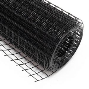 Fil de grillage Noir Maille carrée 25x25mm Rouleau 25m Hauteur 100cm Clôture Acier galvanisé