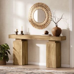 Table Console Little Tree160x30x85 cmMeuble dEntr&eacute;e Avec Pieds Carr&eacute;s en Bois Pour Entr&eacute;eSalonChambreCh&ecirc;ne
