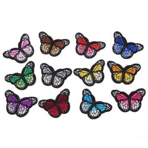 TMISHION Écussons brodés 12 pièces/ensemble brodé tissu patchs sac à coudre vêtements Applique artisanat bricolage décoration