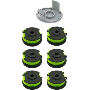 Bobine de coupe-bordure avec fil compatible avec Ryobi Tige filet&eacute;e RAC143 RLT36B33RY36LT33A-0(6 bobines+1 capuchons)