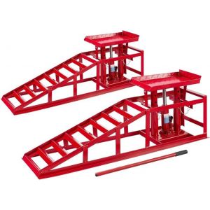 Rampe de Levage - Hydraulique - 2 pièces - Réglable 270-375 mm - Capacité 2 T - Rouge