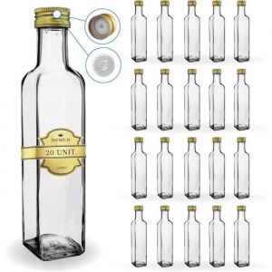 20 Bouteilles en Verre 250ml avec Bouchon a Vis Doré avec Bec Verseur  Huile dOlive Vinaigre