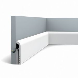 Moulure Plinthe Cache C&acirc;bles 2m Bend Blanc