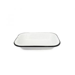 Graniteware - Plat à four rectangulaire en acier émaillé - Blanc