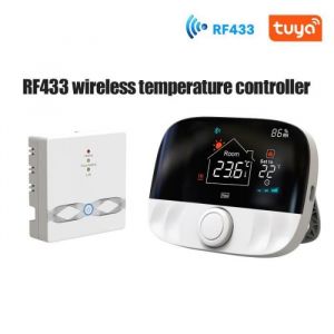 Thermostat intelligent sans fil RF433 régulateur de température programmable pour chauffage de pièce avec chaudière à gaz actionneur