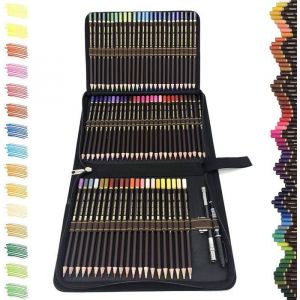 Crayons de Couleur Professionnel 72 Dessin Crayon de Bois Set pr&eacute;-aiguis&eacute;s